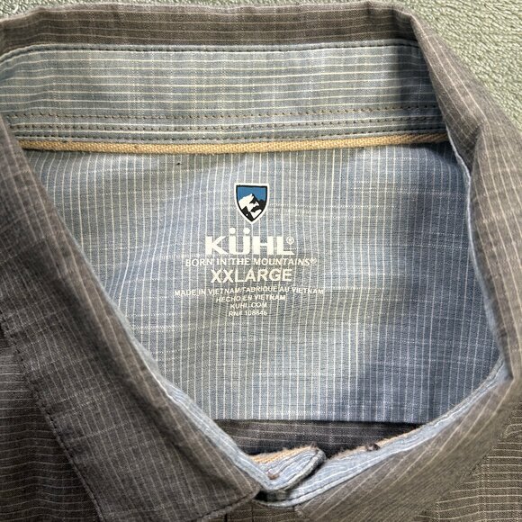 Kuhl Mens Short Sleeve Button Up Shirt XXL Gray Karib - Picture 3 of 13